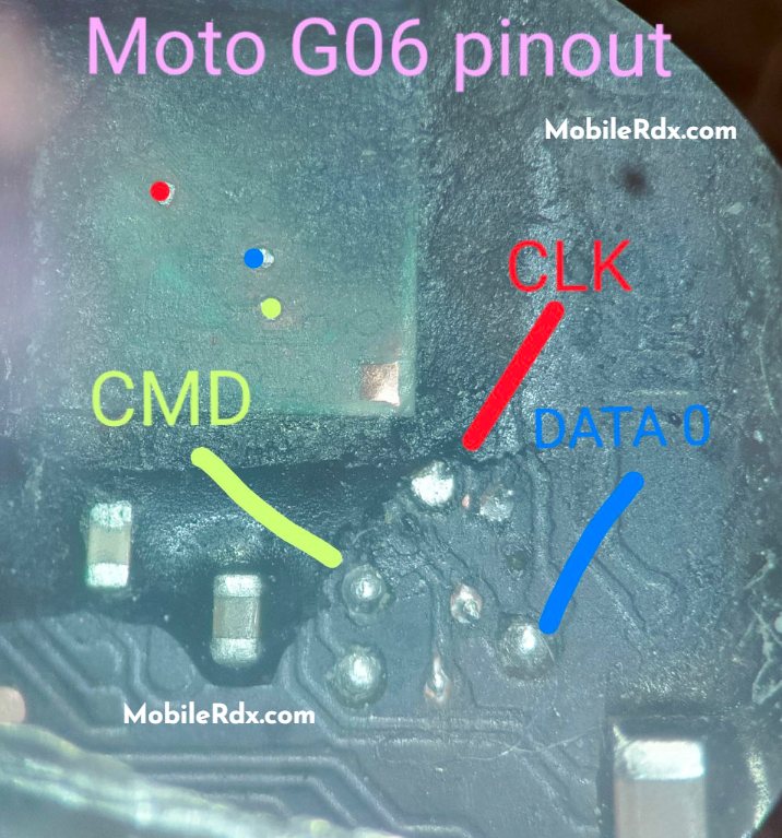 Motorola moto g06 — схема eMMC ISP