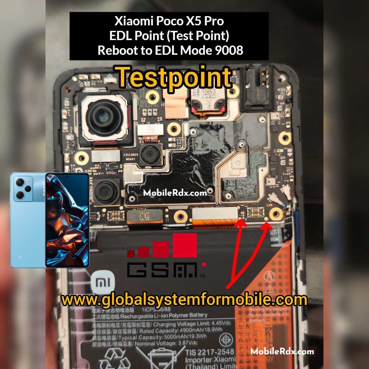 POCO X5 Pro 5G — схема Test Point