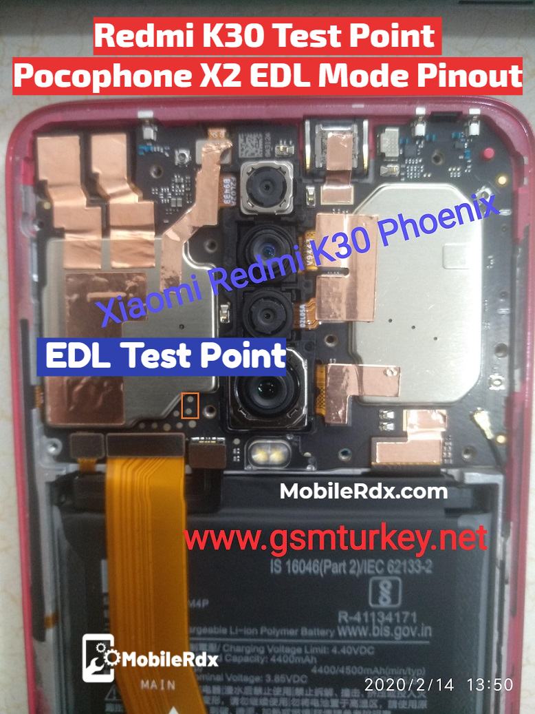 Redmi K30 4G / POCO X2 — схема Test Point