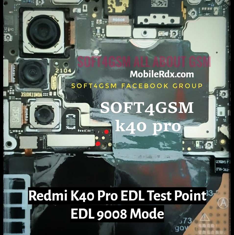 Redmi K40 Pro — схема Test Point