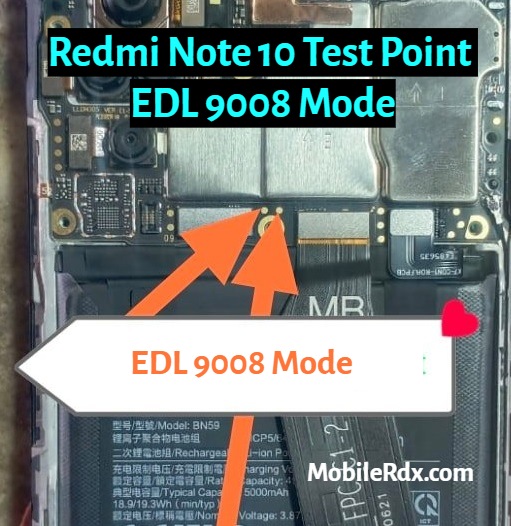 Redmi Note 10 — схема Test Point