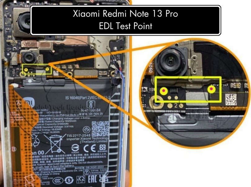Redmi Note 13 Pro 5G — схема Test Point