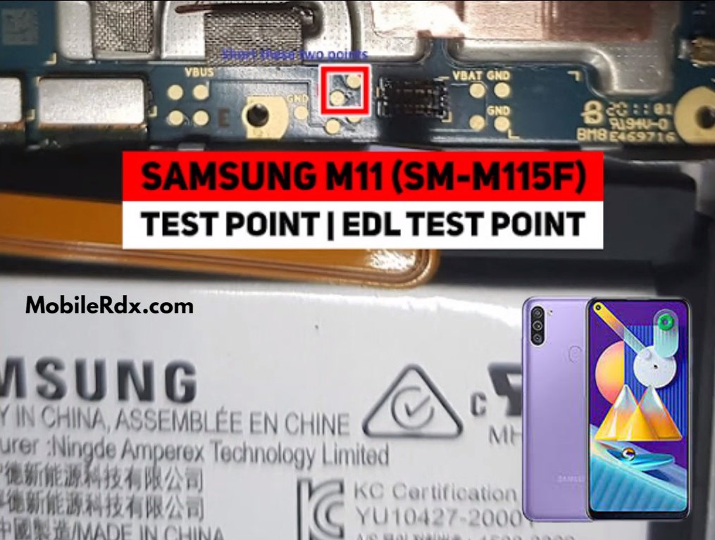 Samsung Galaxy M11 (SM-M115F) — схема Test Point